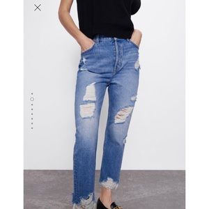 Zara Ripped Mom Jeans